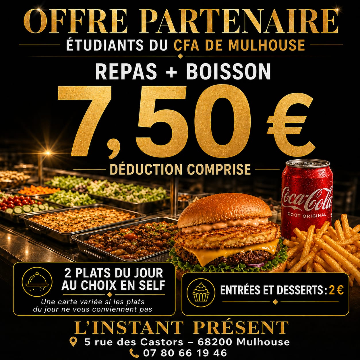 Offre partenaire étudiants CFAA à L'Instant Présent